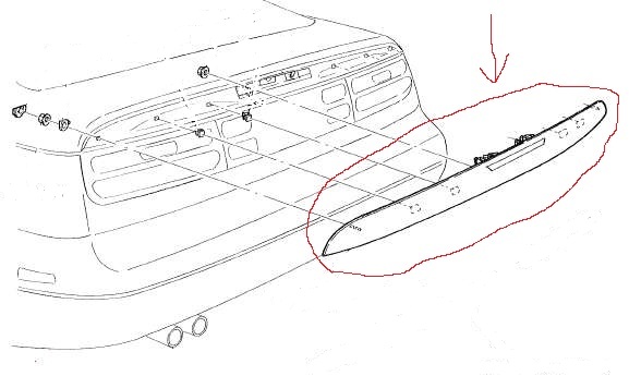 300ZX Genuine Nissan Rear Perspex Strip "With Brakelight"